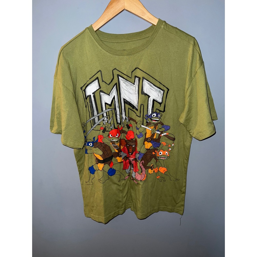Tales of the Teenage Mutant Ninja Turtles TMNT Moss Green Graphic Tee Size 14/16